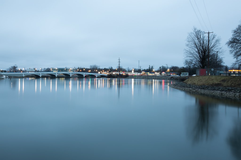 Cheboygan River with Lincoln Bridge